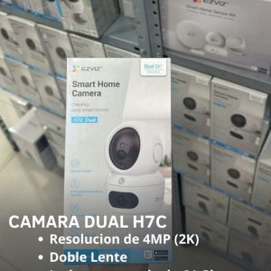 Cámara WiFi doble lente 2K (4megapixeles) H7C para exterior + Memoria de 64 Gb