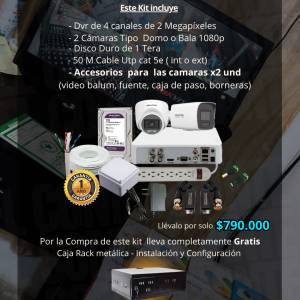 kit #1 Dvr de 4ch + 02 Camaras de Seguridad.