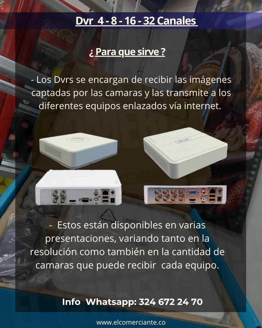 kit # 4 Dvr de 8ch + 04 Camaras de seguridad. - Imagen 2